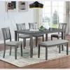 Streamdale Furniture Streamdale Gray 6-piece Dining Set: Table, 4 Chairs, Bench