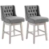 Streamdale Furniture Streamdale Gray Button-tufted Swivel Barstools (2-pack)