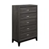 Streamdale Furniture Streamdale Gray Contemporary Chest Of Drawers With Polished Chrome Pulls