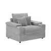 Streamdale Furniture Streamdale Gray Corduroy Sofa With Pillows