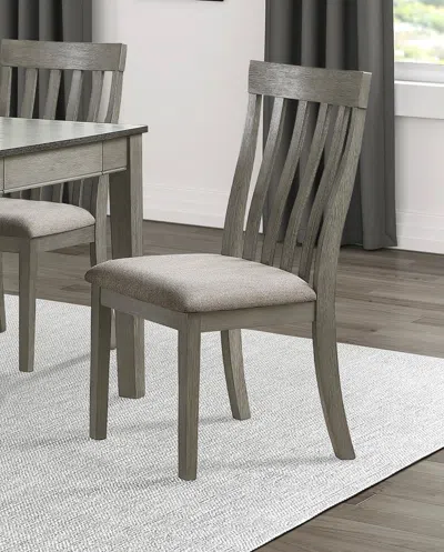 Streamdale Furniture Streamdale Gray Finish Wooden Side Chairs 2 Piece Set