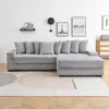 Streamdale Furniture Streamdale Gray Flannelette Sofa With 8 Throw Pillows In Gray