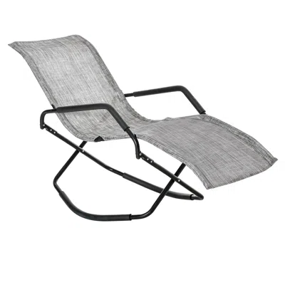 Streamdale Furniture Streamdale Gray Foldable Rocking Sun Lounger