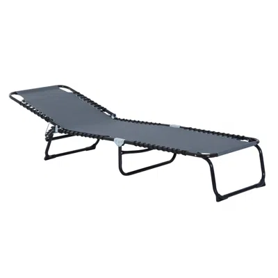 Streamdale Furniture Streamdale Gray Folding Chaise Lounge For Outdoor Relaxation