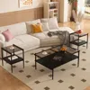 Streamdale Furniture Streamdale Gray Glass Coffee & End Table Set - Modern Living Room Tables In Black