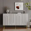 Streamdale Furniture Streamdale Gray Lacquered Wooden Cabinet Server For Multiple Rooms