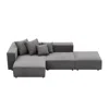Streamdale Furniture Streamdale Gray Modular Corduroy Sectional Sofa Set