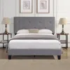 Streamdale Furniture Streamdale Gray Upholstered Platform Bed Frame, Easy Assembly In Gray