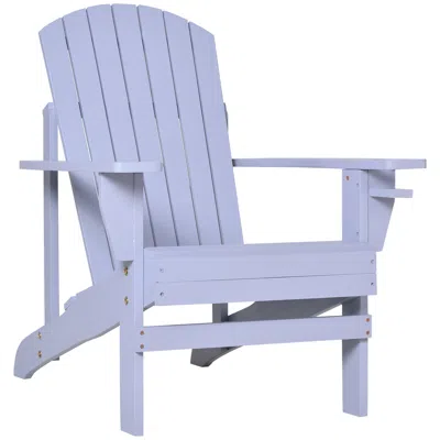 Streamdale Furniture Streamdale Gray Weather Resistant Adirondack Chair With Cup Holder