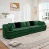 Streamdale Furniture Streamdale Green 4-seat Teddy Fabric Sofa With High Density Sponge - No Assembly Required