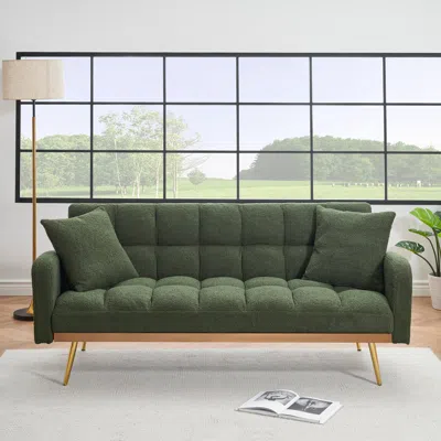 Streamdale Furniture Streamdale Green 69" Sofa Bed - Adjustable Teddy Sofa