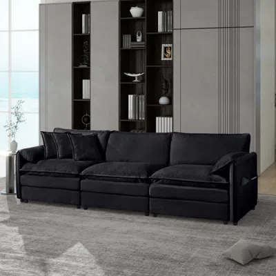Streamdale Furniture Streamdale Green Chenille Cloud Couch - Oversized Modular Sofa