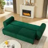 Streamdale Furniture Streamdale Green Corduroy Convertible Sleeper Sofa With Storage