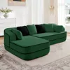 Streamdale Furniture Streamdale Green L-shaped Teddy Fabric Sofa With Chaise - No Assembly Required