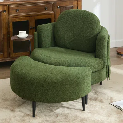 Streamdale Furniture Streamdale Green Lamb Velvet Sofa Chair Set