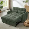 Streamdale Furniture Streamdale Green Loveseat Sofa Bed With Usb Ports & Pillows