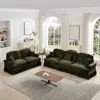 Streamdale Furniture Streamdale Green Modular Sofa Set With Flared Arms & Removable Skirts In Green