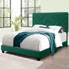 Streamdale Furniture Streamdale Green Queen Size Bed Frame With Adjustable Headboard Super