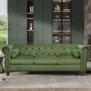 Streamdale Furniture Streamdale Green Velvet Chesterfield Sofa - 3 Seater