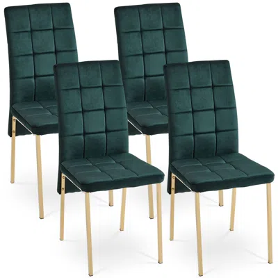 Streamdale Furniture Streamdale Green Velvet Nordic Dining Chair (set Of 4)
