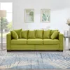 Streamdale Furniture Streamdale Green Velvet Sofa, Modern Design, Silver Nail Detail