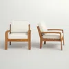 Streamdale Furniture Streamdale Grenada Club Chairs Acacia Wood And Sunbrella Cushions For Outdoor Comfort
