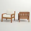 Streamdale Furniture Streamdale Grenada Club Chairs Acacia Wood And Sunbrella Cushions For Outdoor Comfort
