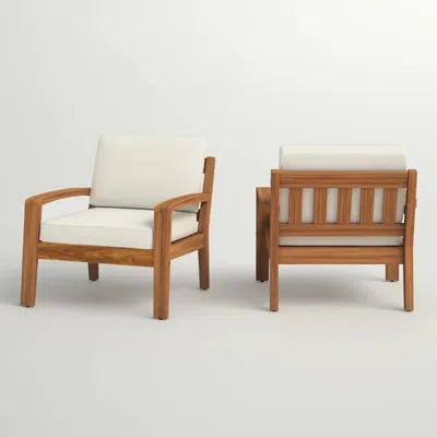 Streamdale Furniture Streamdale Grenada Club Chairs Acacia Wood And Sunbrella Cushions For Outdoor Comfort