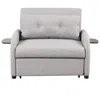 Streamdale Furniture Streamdale Grey 3-in-1 Sofa Sleeper With Usb And Wing Tables