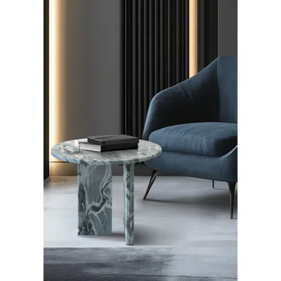 Streamdale Furniture Streamdale Grey Blue Marble Coffee Table - 17.7"