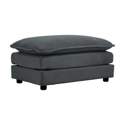 Streamdale Furniture Streamdale Grey Chenille Ottoman Footrest For Sofa