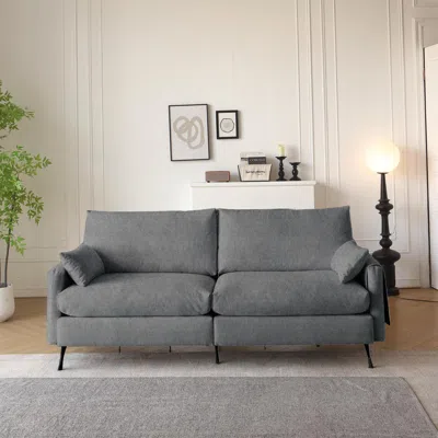 Streamdale Furniture Streamdale Grey Cloud Couch With Pillows
