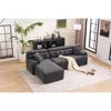 Streamdale Furniture Streamdale Grey Compression Sofa: Chaise & 3-seater, Chenille, 2 Pillows