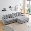 Streamdale Furniture Streamdale Grey Corduroy Reclining Sofa With Cup Holder & Storage