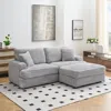 Streamdale Furniture Streamdale Grey Corduroy Sofa W/ Storage Leg & 4 Pillows In Gray