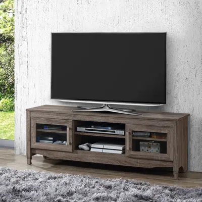 Streamdale Furniture Streamdale Grey Driftwood Tv Stand In Brown
