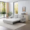 Streamdale Furniture Streamdale Grey Linen Sleeper Sofa Bed With Pull Out Chaise