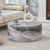 Streamdale Furniture Streamdale Grey Marble Coffee Table - 27.5" Diameter
