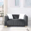 Streamdale Furniture Streamdale Grey Modern Chesterfield Loveseat