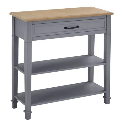 Streamdale Furniture Streamdale Grey Modern Sofa Console Table With Drawer And Shelves