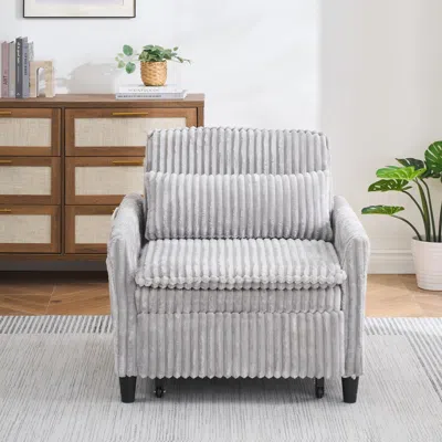 Streamdale Furniture Streamdale Grey Small Space Sofa Bed With Pillow