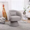 Streamdale Furniture Streamdale Grey Swivel Barrel Chair For Home In Gray