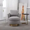 Streamdale Furniture Streamdale Grey Swivel Barrel Chair With Gold Base