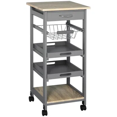 Streamdale Furniture Streamdale Grey Trolley Serving Cart With Storage