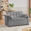 Streamdale Furniture Streamdale Grey Velvet Loveseat Sofa Bed