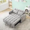 Streamdale Furniture Streamdale Grey Velvet Sofa Bed - Modern 3-in-1 Sleeper