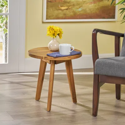 Streamdale Furniture Streamdale Groovy Mod Round End Table With Customizable Top