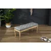 Streamdale Furniture Streamdale Habit Solid Wood Button Tufted Dining Bench, Grey