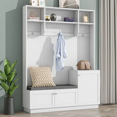 Streamdale Furniture Streamdale Hall Tree With Bench, Cushion, Coat Rack