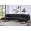 Streamdale Furniture Streamdale Hallie Black Sherpa 124" Wide Double Chaise U-shape Sectional Sofa In Black